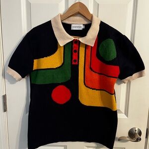 Colorful Geometric Polo Shirt